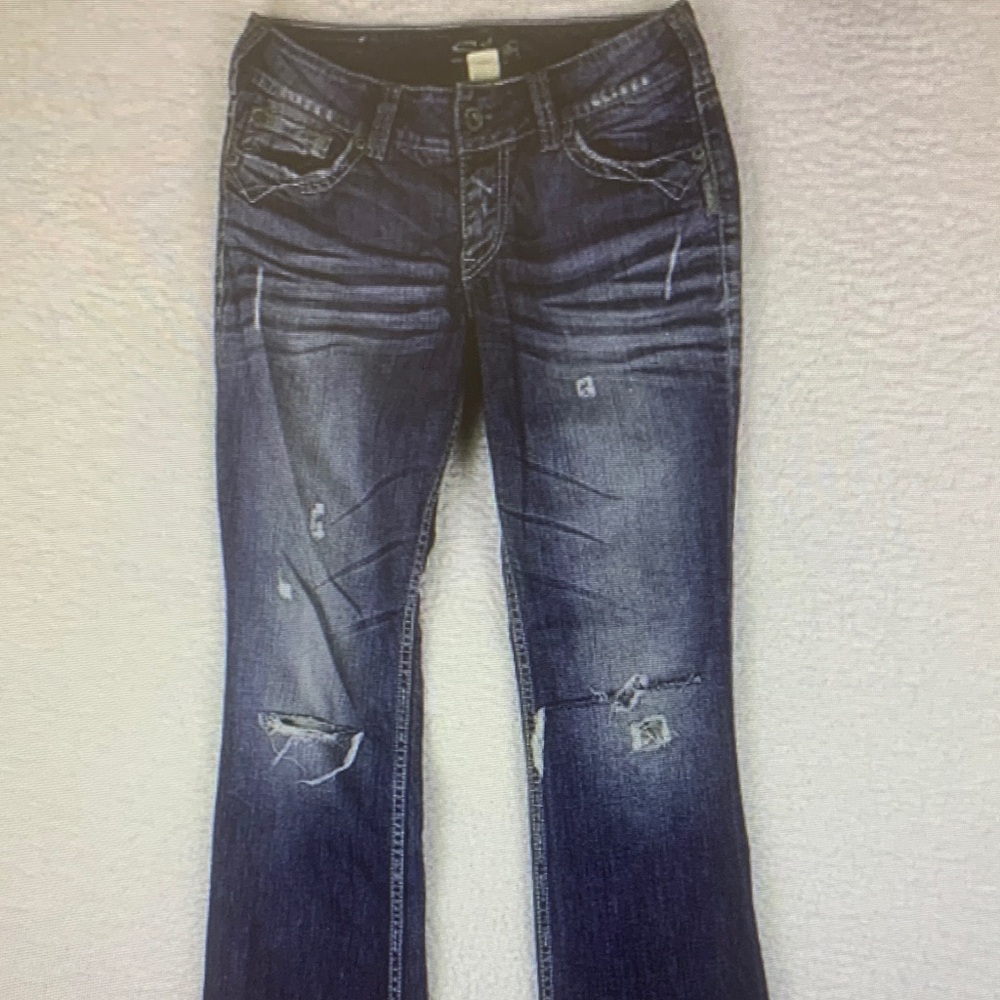 Silver Jeans Dark Blue Women's Straight Leg Jeans